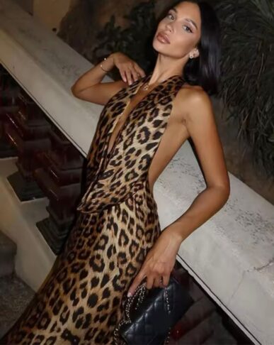 Vestido de leopardo elegante - Imagen 3