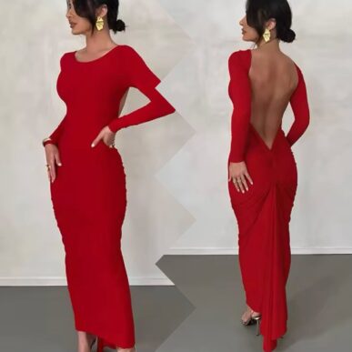 Vestido rojo con espalda descubierta